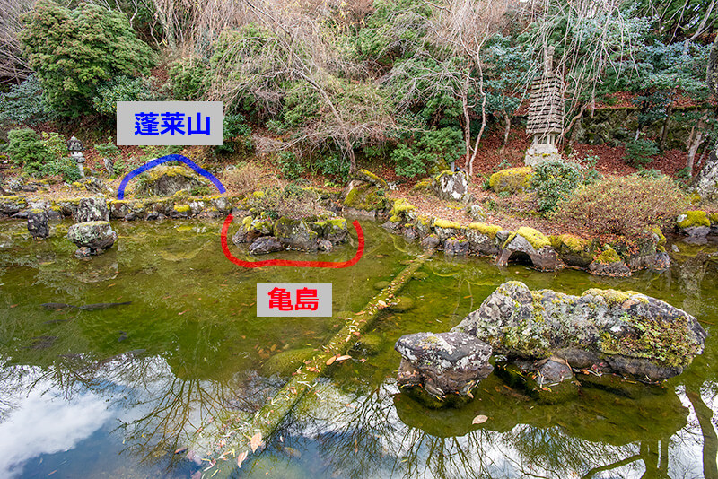 蓬莱山と亀島