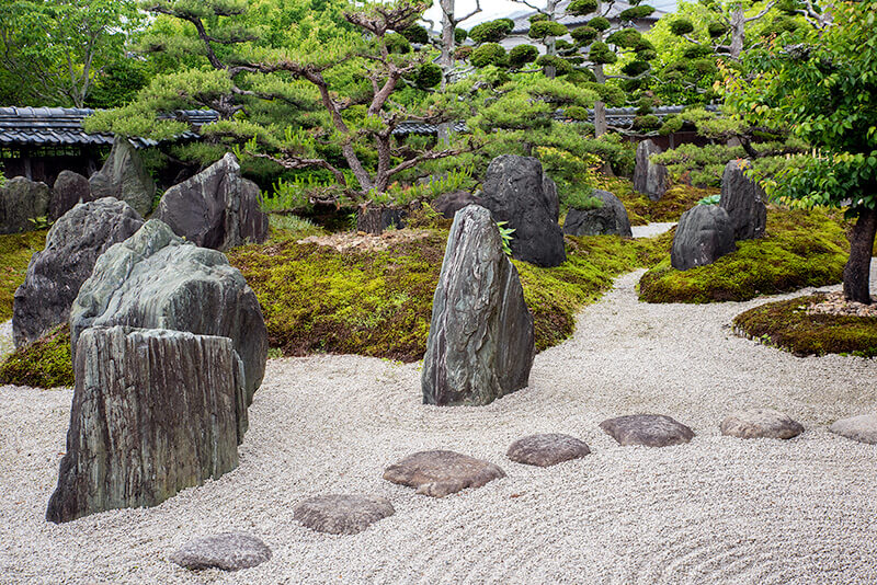 和モダンな庭園