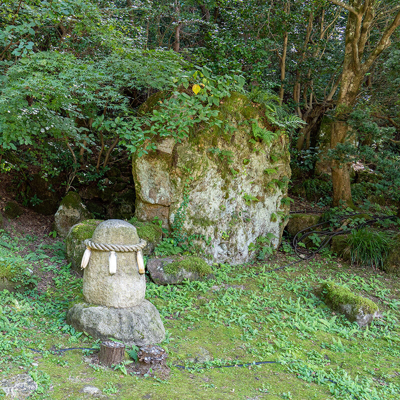 長生館のパワースポットとされる「願い石」