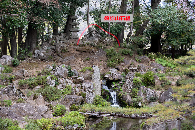 須弥山石組と滝石組