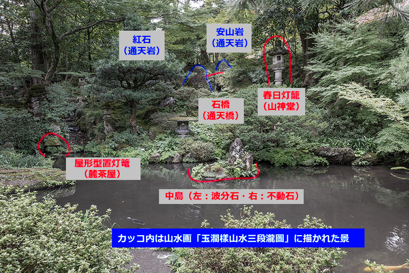 山水画「玉澗樣山水三段瀧圖」がモチーフ