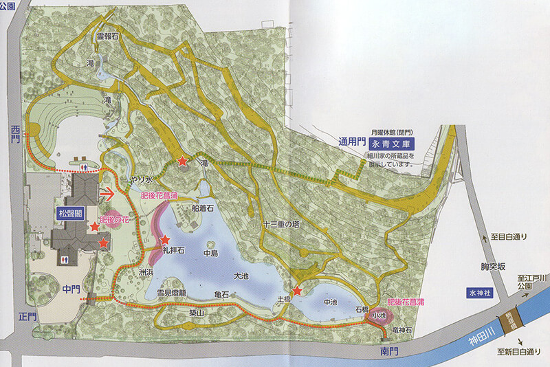 肥後細川庭園の案内図