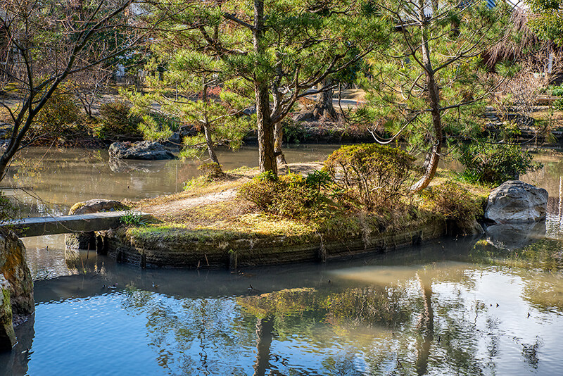 法金剛院庭園　鶴島