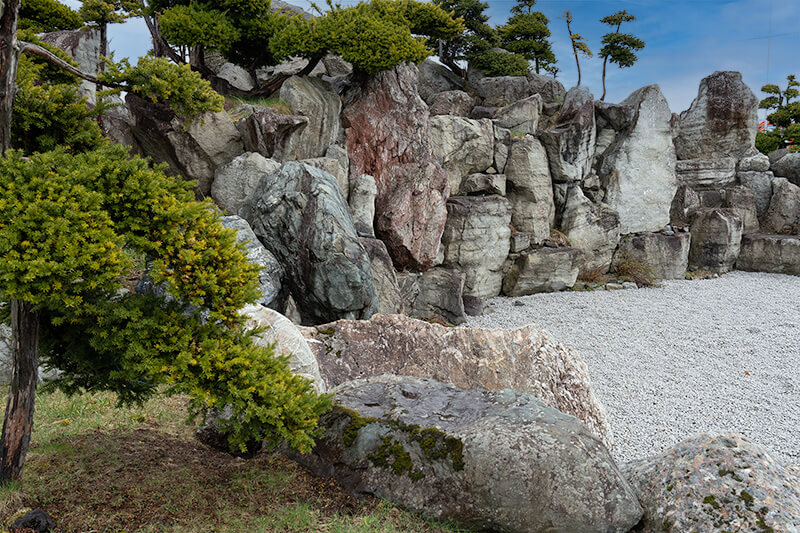 かつては池泉庭園