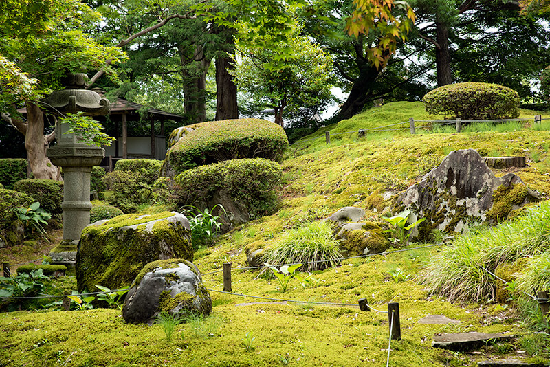 米山に見立てた石