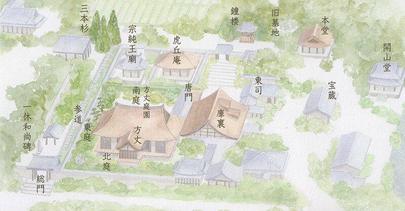 一休寺　酬恩庵の案内図