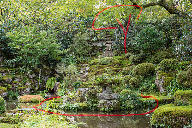 鶴と亀を眺める