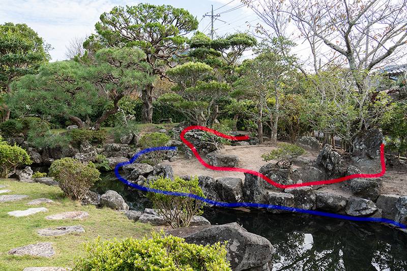 二重の護岸石組