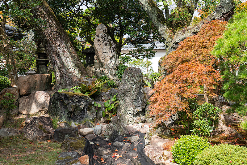新庭庭園　枯滝石組
