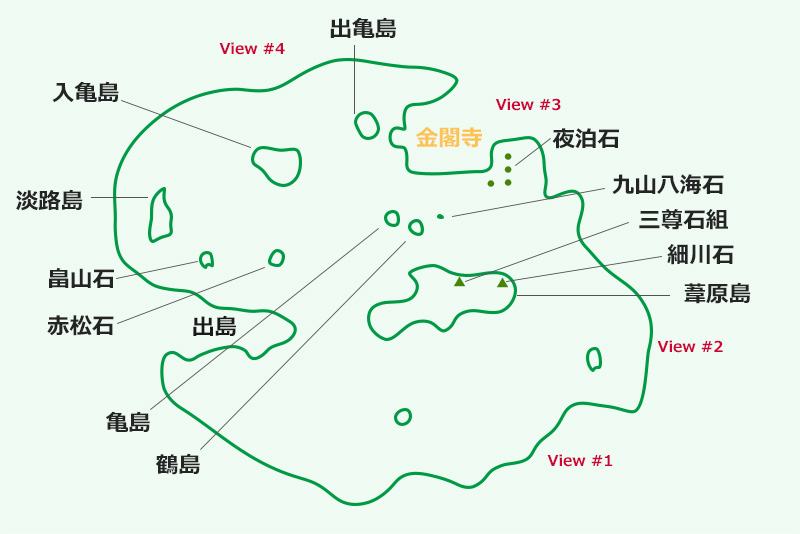 鏡湖池の見取り図
