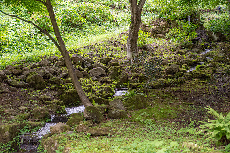 東庭園の滝石組