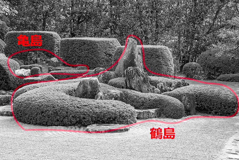 頼久寺　鶴島と亀島を解説