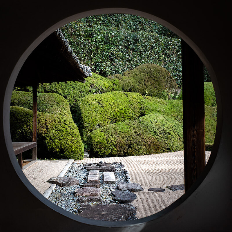 丸窓から額縁庭園