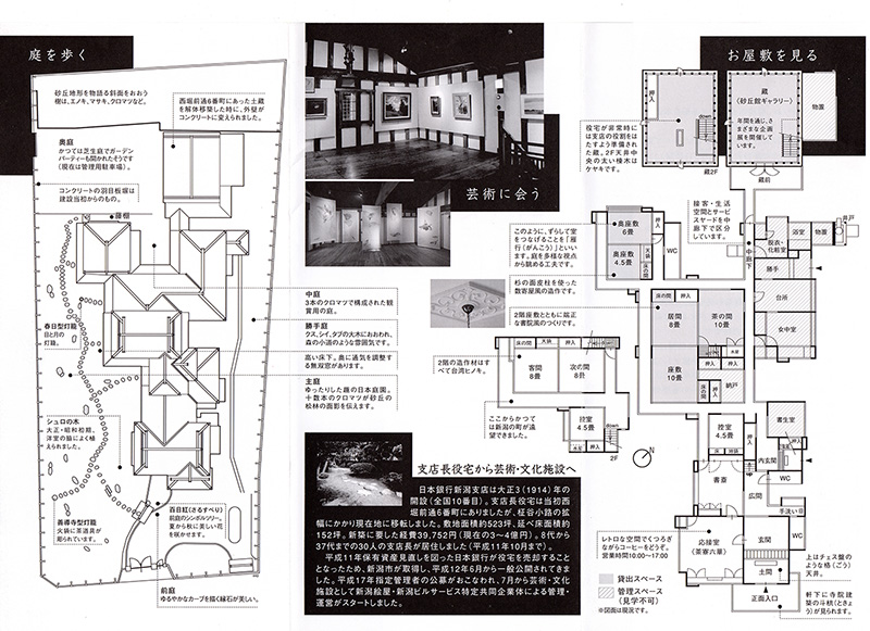 砂丘館の案内図(パンフレットより引用)