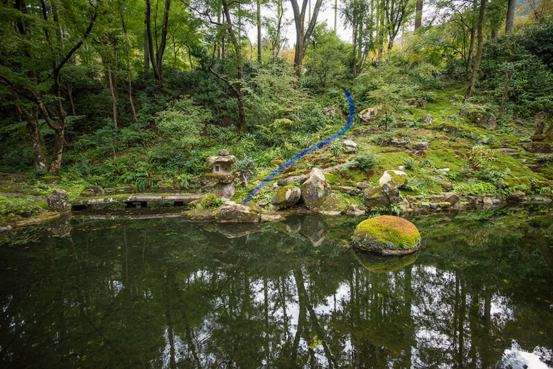 有清園　枯滝石組