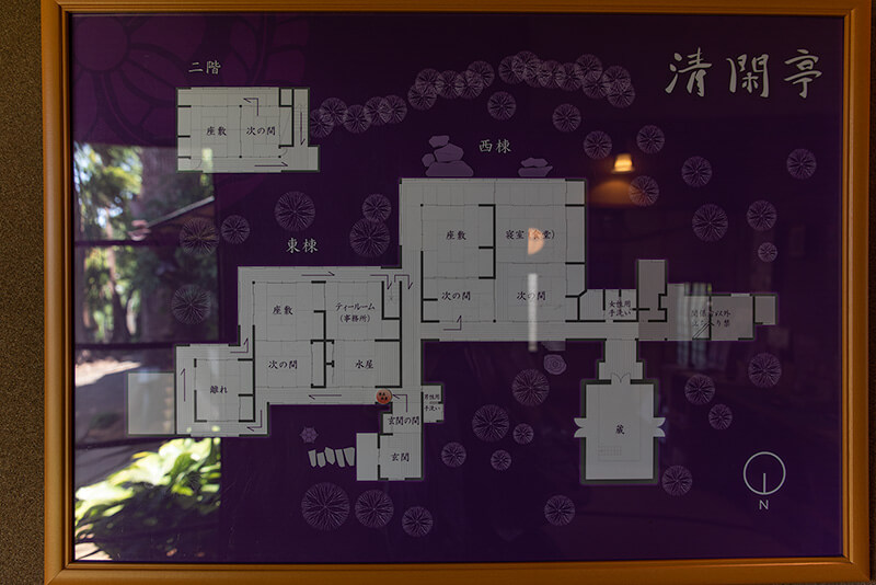 清閑亭案内図