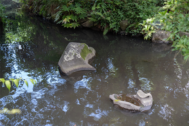 水鳥の形をした石