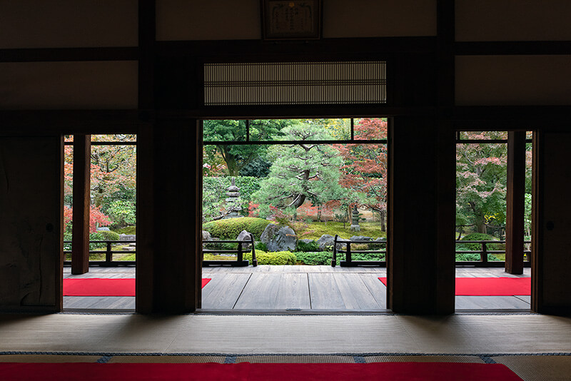 本堂から額縁庭園