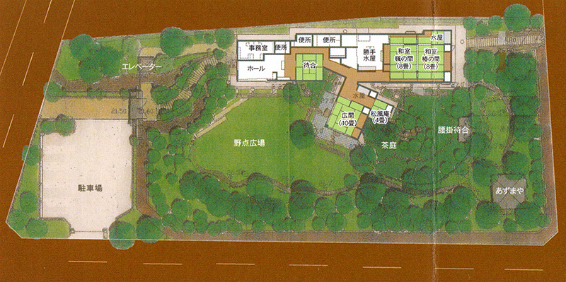 松風園の案内図(パンフレットより引用)