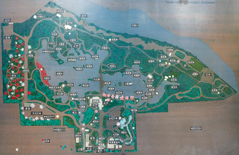 縮景園の案内図