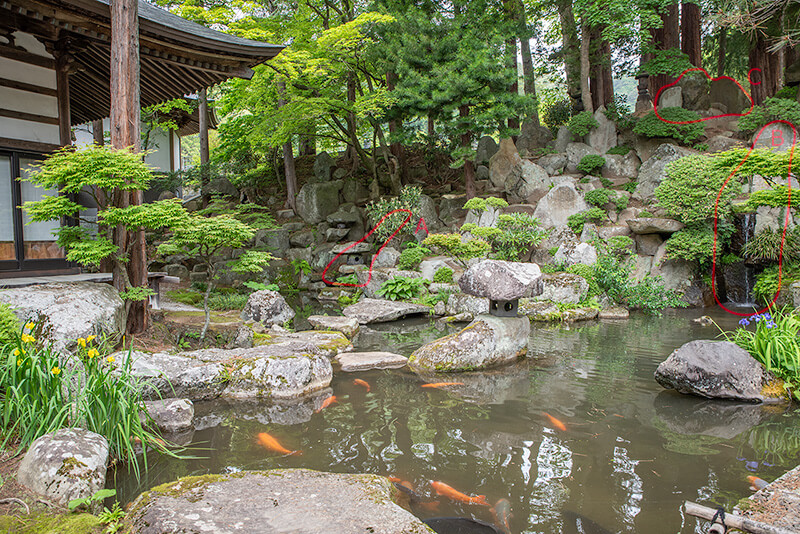 安土桃山時代と江戸時代の両庭園を俯瞰