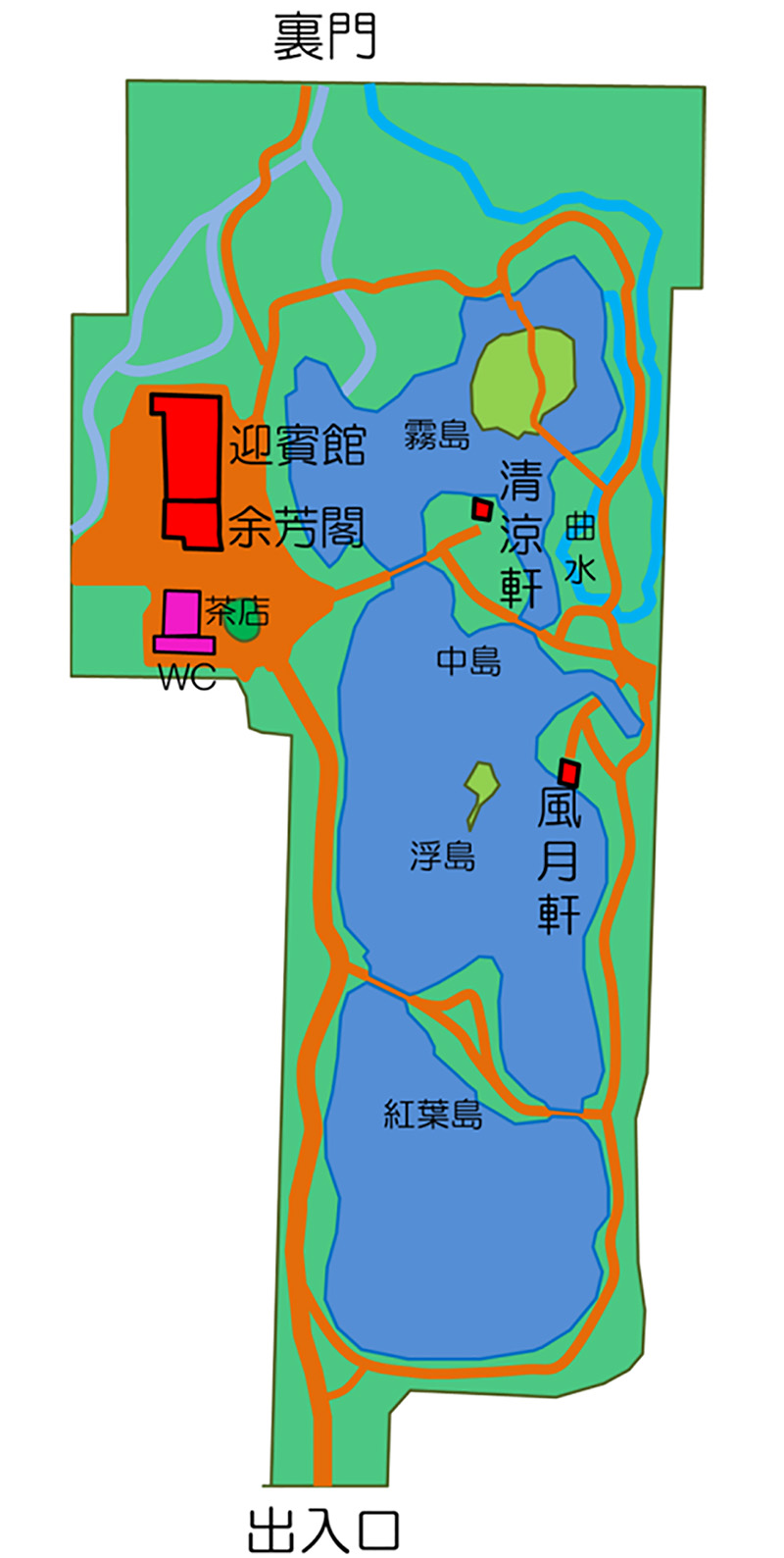 衆楽園の案内図（衆楽園建物利用のご案内資料より引用）