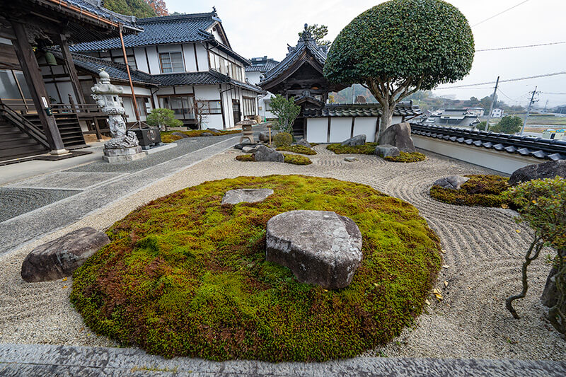 円形の苔島を
