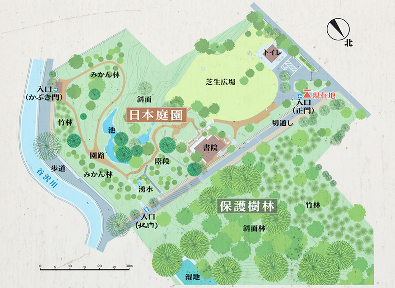 等々力渓谷　日本庭園　案内図