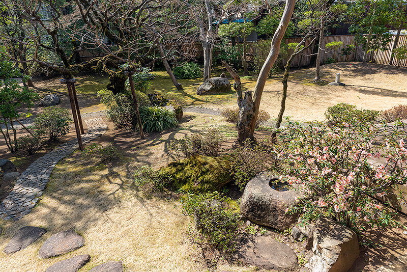 庭園西部は芝生と植栽がメイン