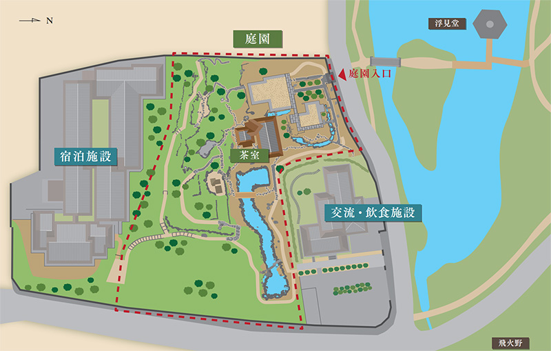 瑜伽山園地「旧山口氏南都別邸庭園」　案内図